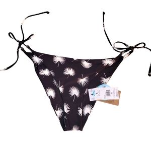 Volcom Skimpy "Just Fans" Tie Side Bikini Bottoms Black & White Size XL